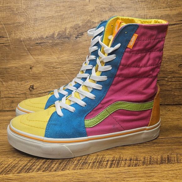 VANS Sk8 Ultrahigh Patchwork Rainbow Pop Kawaii Lace up Sneakes size 8 Mens - Picture 1 of 11